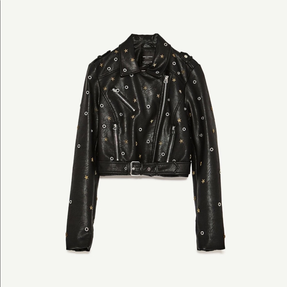Zara faux-leather Jacket with Studs